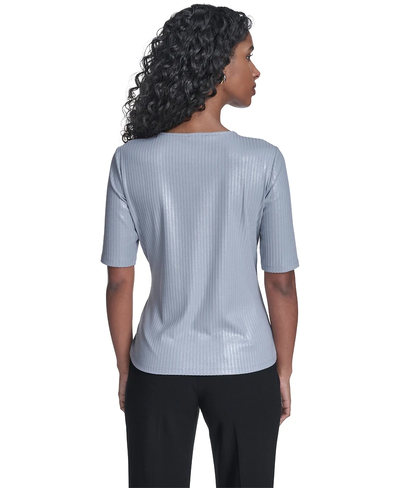 Calvin Klein Women's Short-Sleeve Striped Top