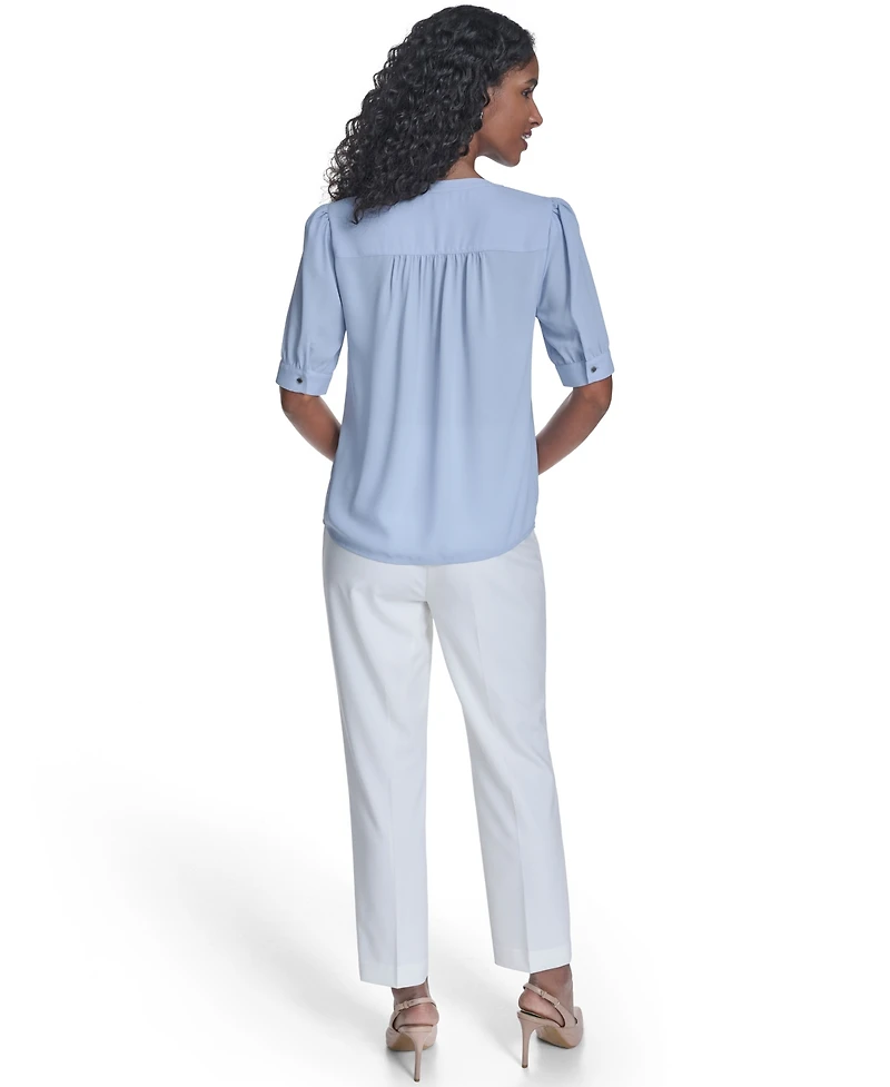 Calvin Klein Women's Short-Sleeve Button Front Top