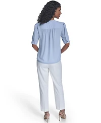 Calvin Klein Women's Short-Sleeve Button Front Top
