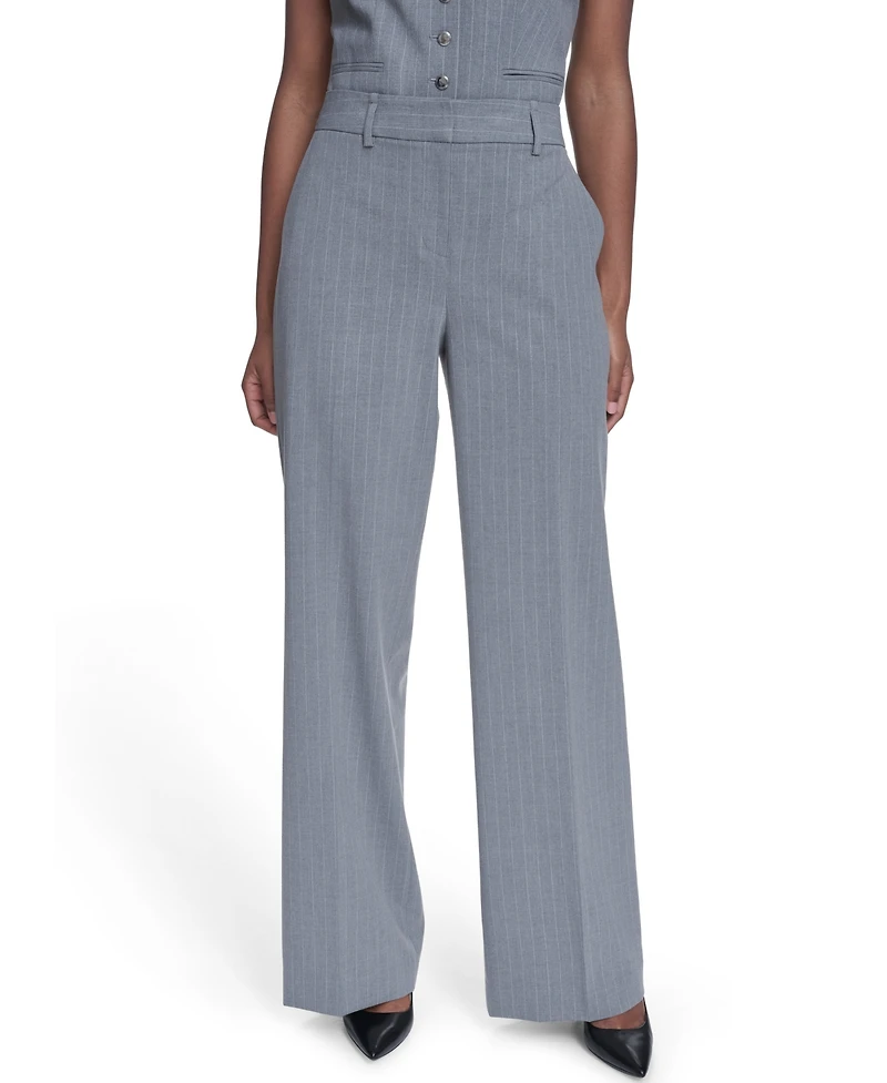 Calvin Klein Women's Pinstripe Mid-Rise Pants