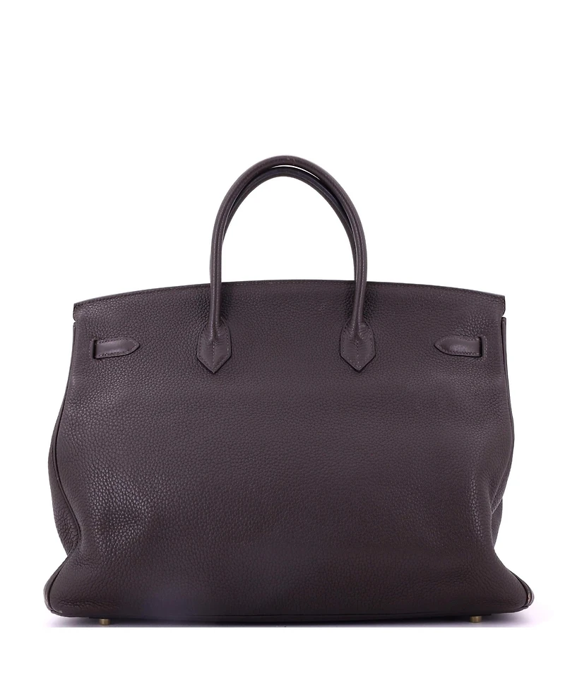 Pre-Owned Hermes Birkin 40 Handbag Brown Clemence with Gold Hardware