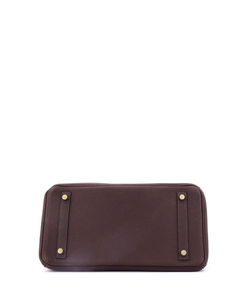 Pre-Owned Hermes Birkin 30 Handbag Brown Novillo with Gold Hardware