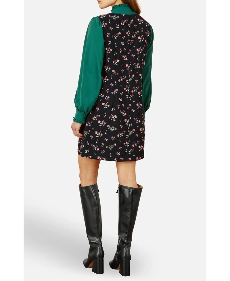 Yumi Women's Floral Print Pinafore Dress