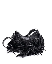 Pre-Owned Balenciaga Xs Le Cagole Giant Studs Fringe Shoulder Bag Leather