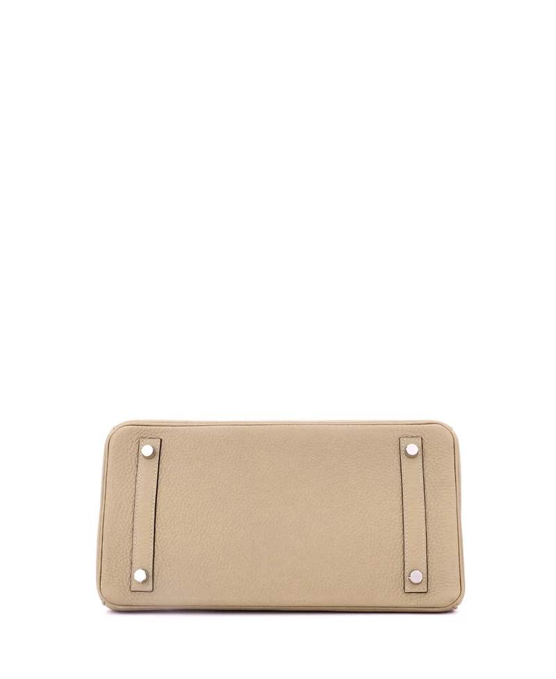 Pre-Owned Hermes Birkin 30 Handbag Light Clemence with Palladium Hardware