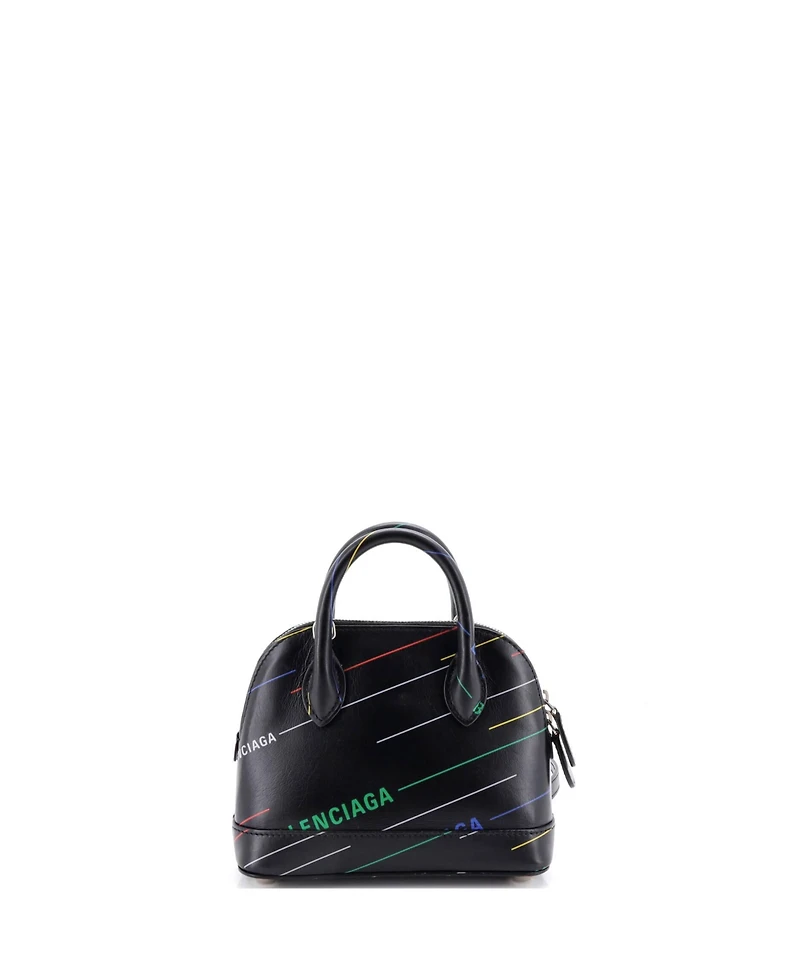 Pre-Owned Balenciaga Xxs Logo Ville Bag Printed Leather