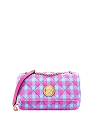 Pre-Owned Versace East West Medusa Icon Chain Flap Bag Quilted Tweed