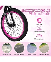 Sugift 16 Inch Kids Bike Adjustable Bicycle with Front Basket for Children Aged 4-7 Years Old