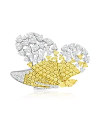 Suzy Levian New York Gala Collection Sterling Silver Cubic Zirconia Butterfly Brooch