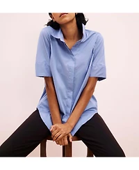 Universal Standard Women's Stretch Poplin Short Sleeve Shirt