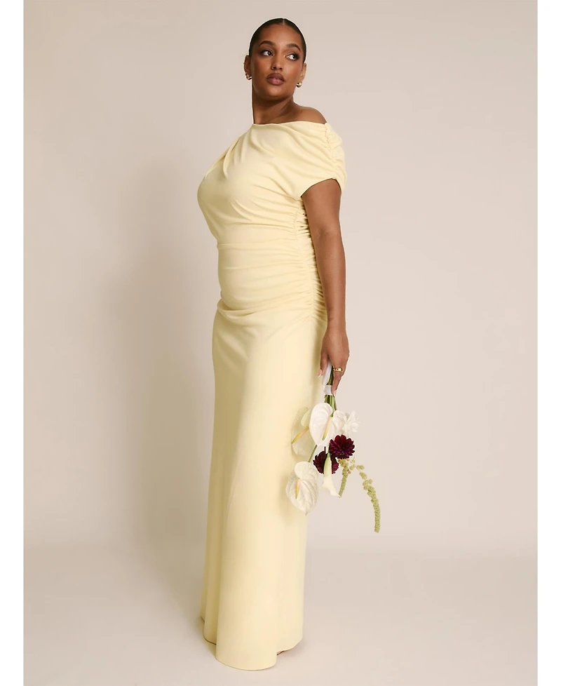 Six Stories Women's Slash Neck Drape Stretch Bridesmaid