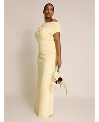 Six Stories Women's Slash Neck Drape Stretch Bridesmaid