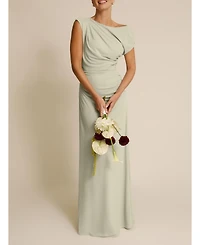 Six Stories Women's Slash Neck Draped Bridesmaid Dress