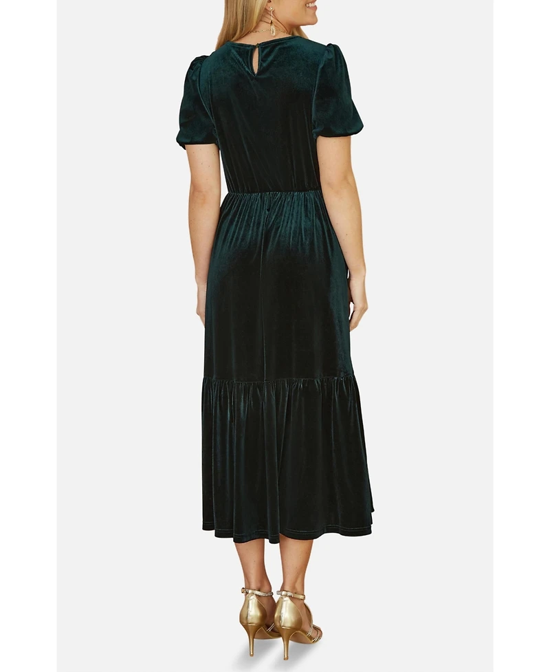 Yumi Women's Velvet Midi Dress