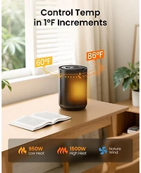 Cowsar Space Heater for Indoor Use, 1500W 4 Heating Modes for Office Bedroom, Portable Electric Heater with Thermostat, Child Lock