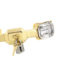 Steve Madden Faux Stone Lock Key Charm Cuff Bracelet