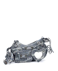 Pre-Owned Balenciaga Xs Le Cagole Giant Studs Shoulder Bag Bb Denim