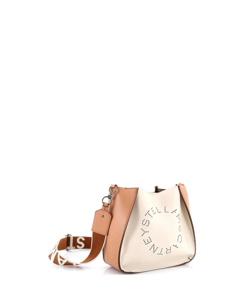 Pre-Owned Stella McCartney Mini Logo Crossbody Bag Perforated Faux Leather