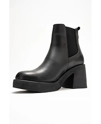 Forever & Always Women's Shoes Lysa Leather Platform Boot