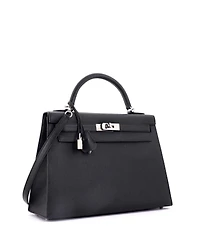 Pre-Owned Hermes Kelly 32 Handbag Epsom with Palladium Hardware