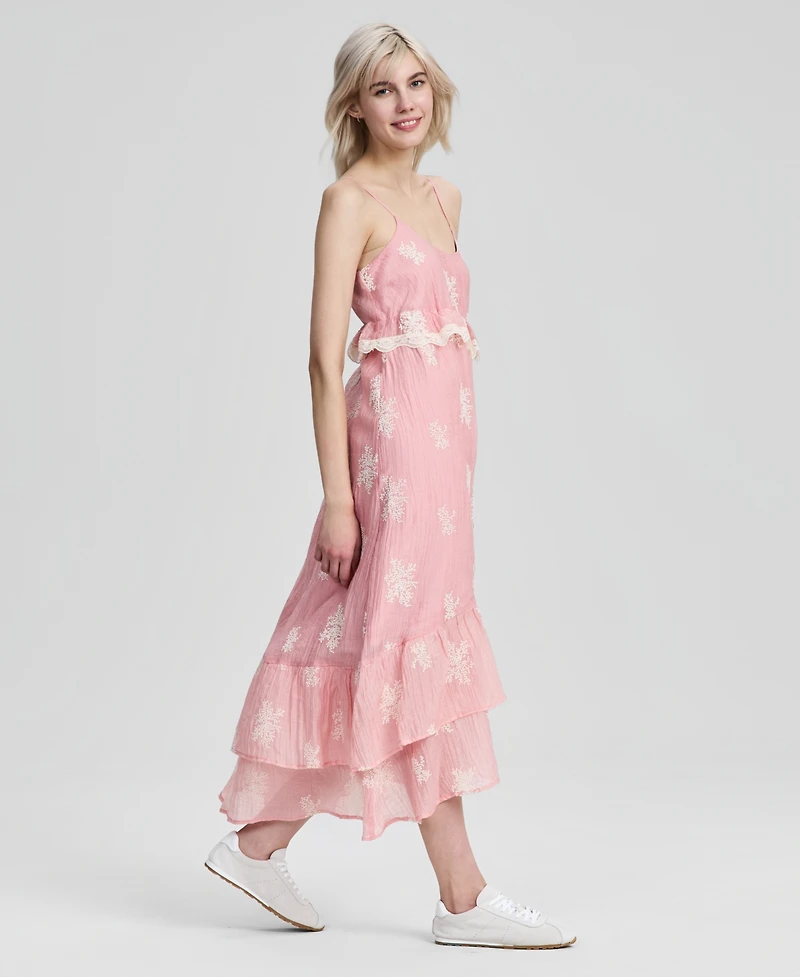 And Now This Women's Embroidered High-Low Maxi Dress, Macy's Exclusive
