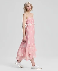 And Now This Women's Embroidered High-Low Maxi Dress, Macy's Exclusive