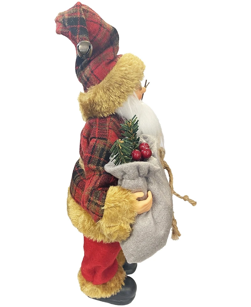 Santa's Workshop 13" Country Plaid Santa Claus