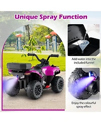 Sugift 6V Kids Ride On Atv with Music, Spray, and Storage