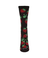 MeMoi Women's Strawberry Vines Crew Socks