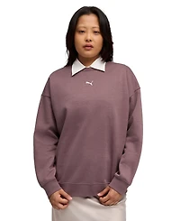 Puma Women's Essential Oversized Crew Fleece Sweatshirt