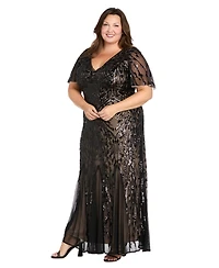 R & M Richards Plus Sequin Detail Maxi Dress