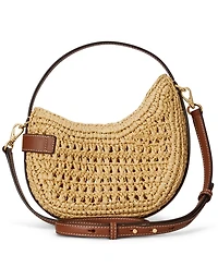 Lauren Ralph Lauren Tasha Mini Woven Straw Crossbody Bag