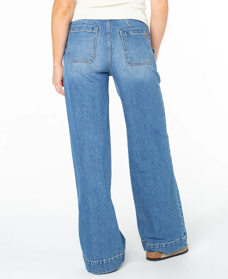 Roxy Women's Sea Plume Fixed Waist Denim Mid-Rise Jeans
