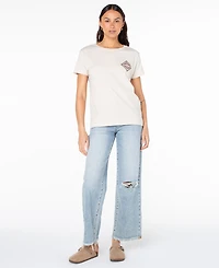 Roxy Women's Nouveau Hibiscus Boyfriend Crewneck Short-Sleeve T-Shirt