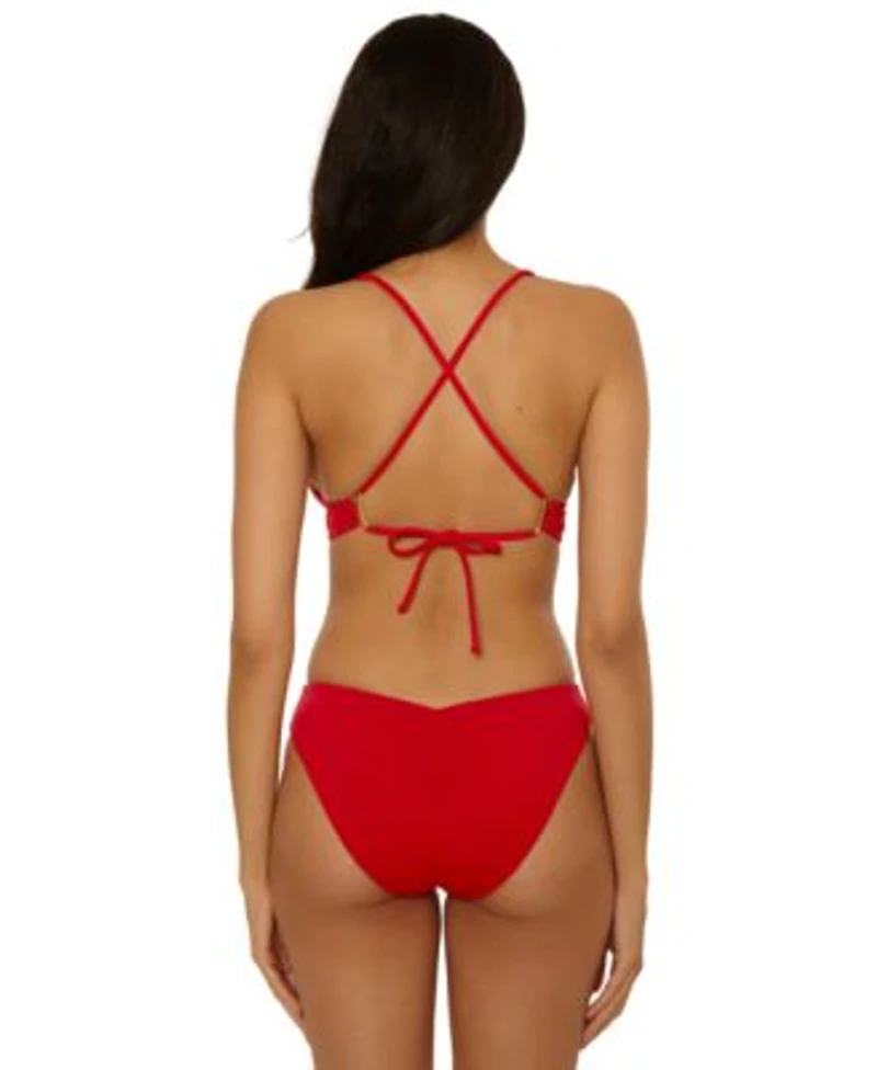 Becca Womens Riveria Seersucker Textured Top Hipster Bottoms