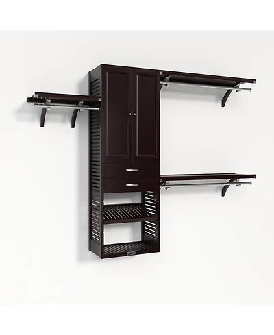 John Louis Home Solid Wood Walk-In Closet Organizer with 2 Drawers and Doors Brand