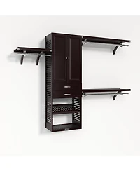 John Louis Home Solid Wood Walk-In Closet Organizer with 2 Drawers and Doors Brand