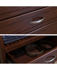 Solid Wood Reach-In Closet Organizer with 3 Shaker Style Drawers and Glass Doors