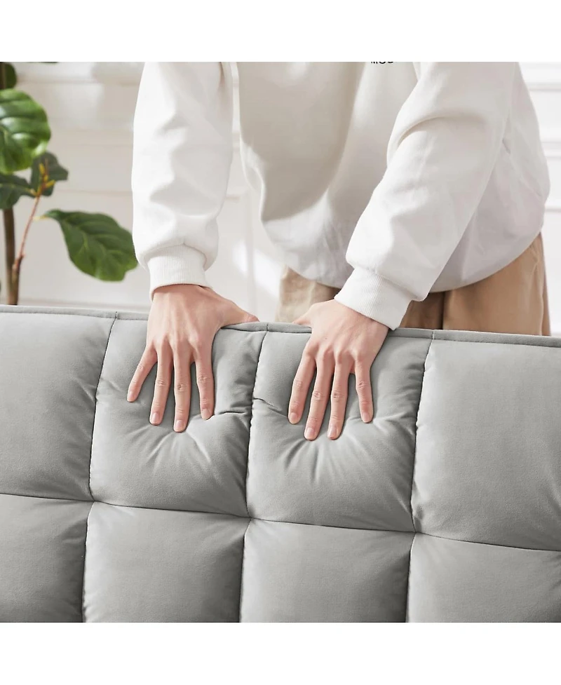 Maison Boucle Convertible Velvet Loveseat Sleeper Sofa, 3-in-1 Pull Out Couch Bed with Adjustable Backrest, Toss Pillows & Pockets for Apartment