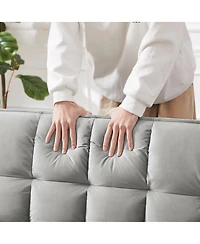 Maison Boucle Convertible Velvet Loveseat Sleeper Sofa, 3-in-1 Pull Out Couch Bed with Adjustable Backrest, Toss Pillows & Pockets for Apartment