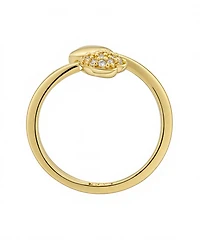 Unwritten Cubic Zirconia Gold Plated Double Heart Ring