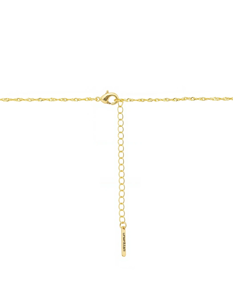 Unwritten Cubic Zirconia Gold Plated Saint Pendant Necklace
