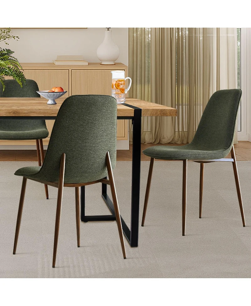 5-Piece Dining Table Set, 59'' Rectangular Mdf Wood Top with Metal Frame and Upholstered Chairs for Kitchen or Apartment-Maison Boucle
