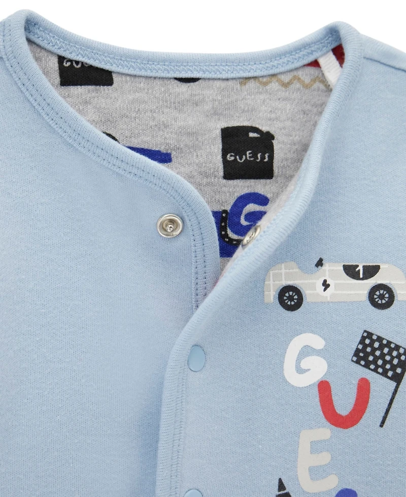 Guess Baby Boys Short-Sleeve Bodysuit, Reversible Jacket and Pants, 3-Piece Set