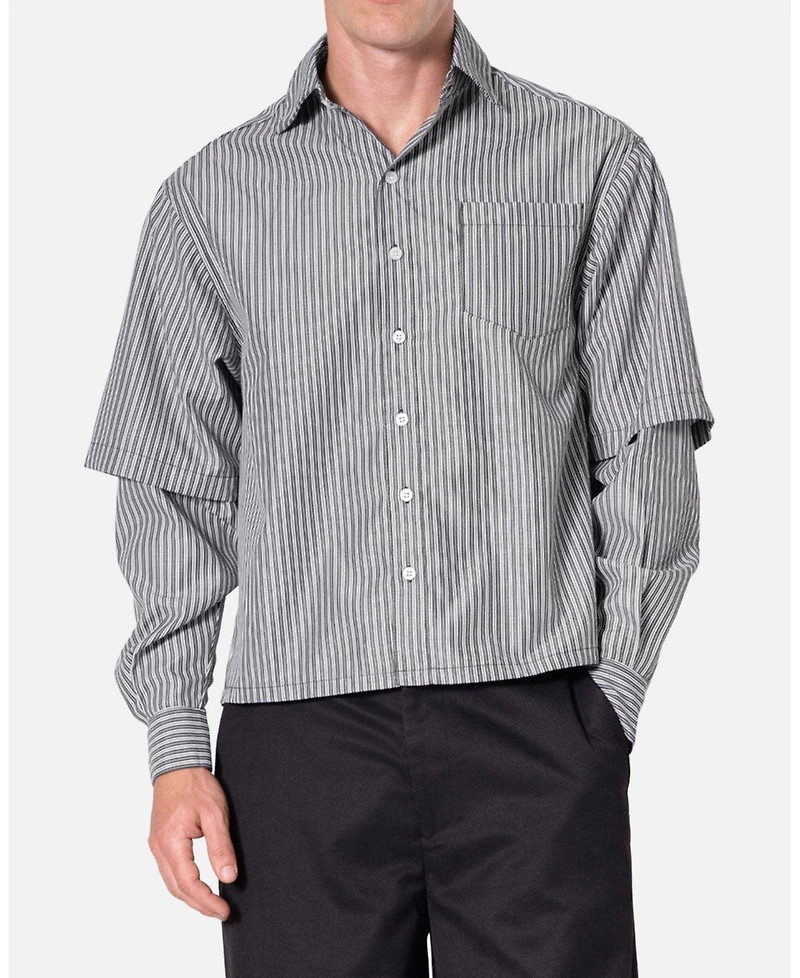 mnml Men's Double Layer Pinstripe Shirt