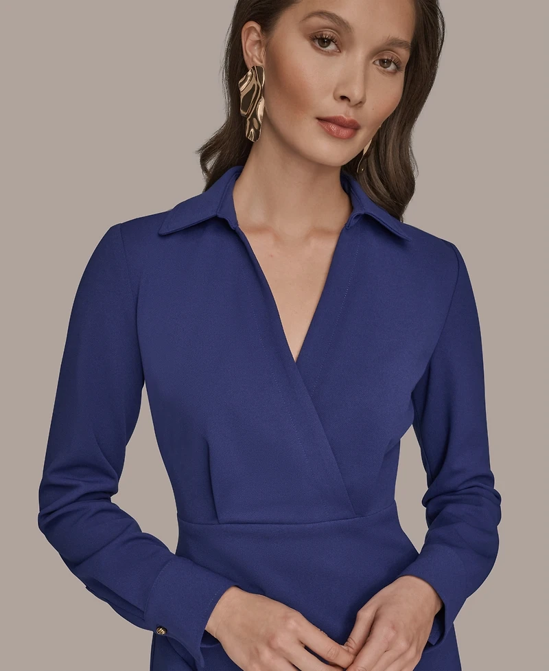 Donna Karan New York Women's Collared Midi Dress