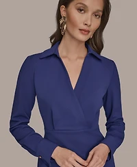 Donna Karan New York Women's Collared Midi Dress