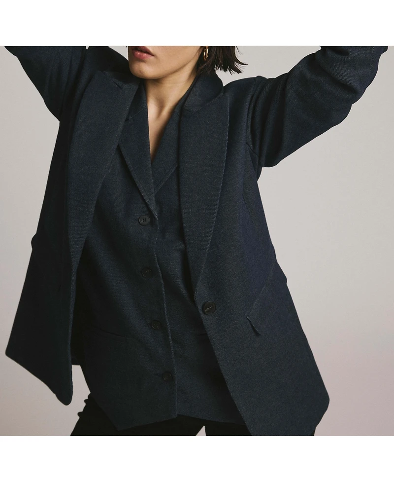 Universal Standard Plus Denim Look Blazer