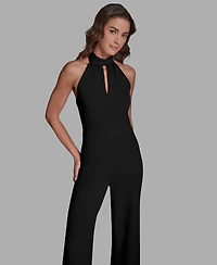 Bcbg Women's Scuba Crepe Keyhole Jumpsuit