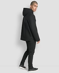 Dkny Men's Faux Wool Hooded Shirt Jacket